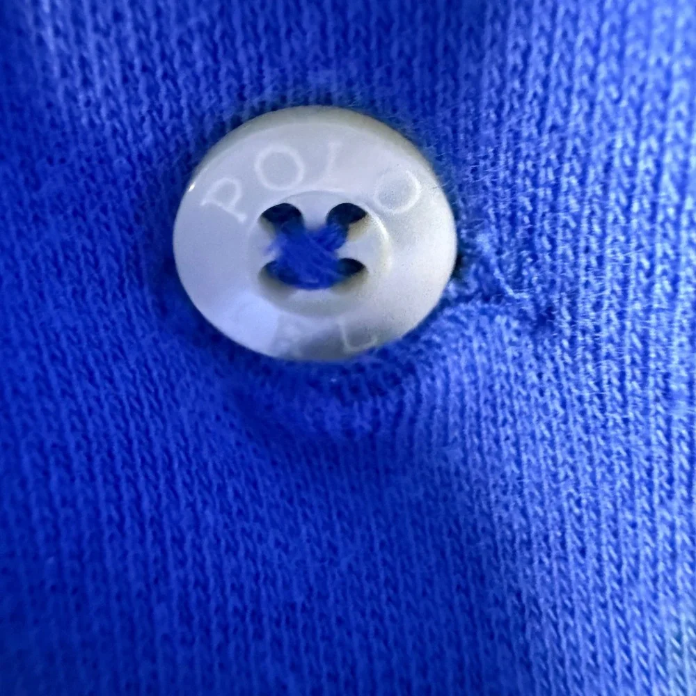 Polo Ralph Lauren Vintage Golf Crest Polo Shirt Blue Large Fit XL Plaid Placket